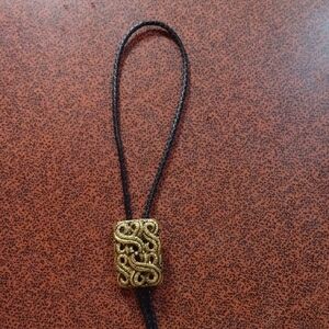 Bolo Tie With Metal "Snake Knot" Pendant